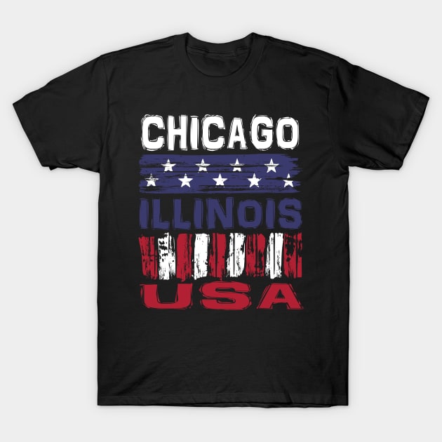 Chicago Illinois USA T-Shirt T-Shirt by Nerd_art